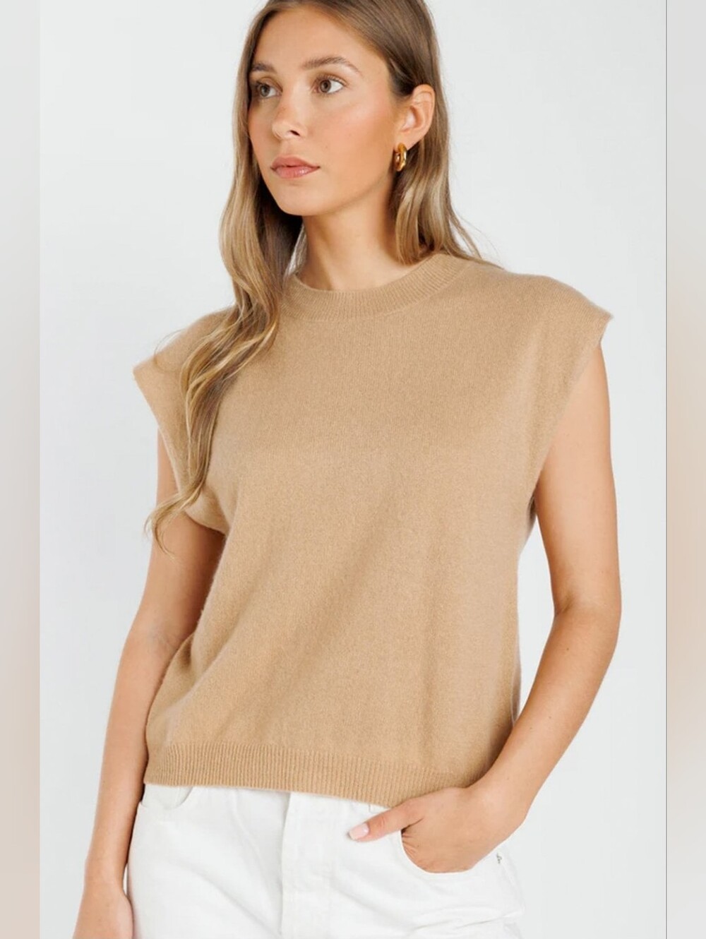 Crush Luca Cashnere Tank In Camel Size 1